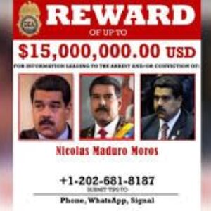 EE.UU. sigue ofreciendo recompensa de US$15 millones por la captura de Maduro