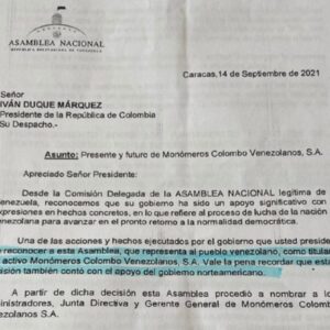 Sigue el escándalo del Caso Monómeros: Desacuerdos en el gobierno interino: Publican una de las cartas a Duque