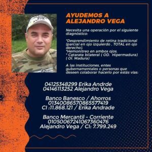 Alejandro Vega pide ayuda al gobernador Manuel Rosales para su operación