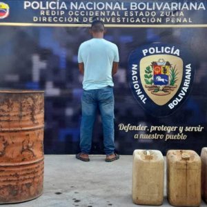 Funcionarios de la PNBVzla aprehendieron a un sujeto por contrabando de combustible en estado Zulia