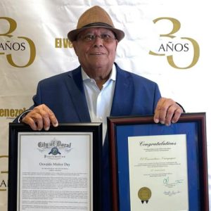 En Florida, Estados Unidos: Alcaldía de Doral decretó el 7 de marzo Día de Oswaldo Muñoz