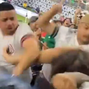 ¡Panico! Pelea en la grada y otra en la zona de palcos dos batallas campales sembraron el pánico en el México – Honduras (+Video)