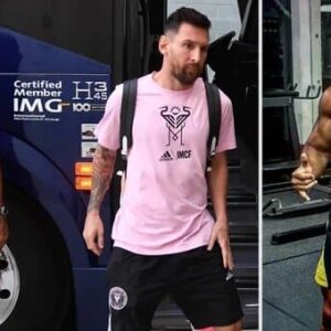 TODA UNA MURALLA humana es el guardaespaldas de Messi: lo sigue hasta en sus festejos