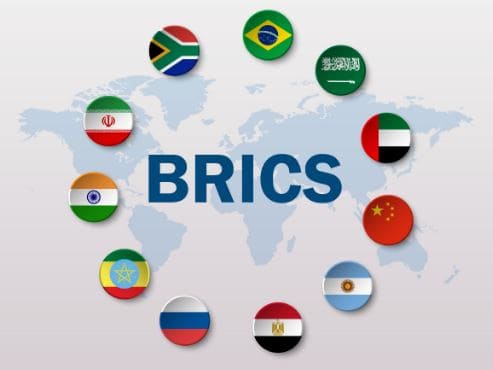 BRICS (Brasil, Rusia, India, China y Sudáfrica)  se amplió a partir del 01 de enero 2024