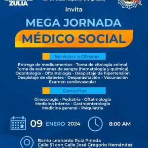 #ZULIA Gobernación inicia 2024 con despliegue de Mega Jornada Médico Asistencial en «Leonardo Ruíz Pineda