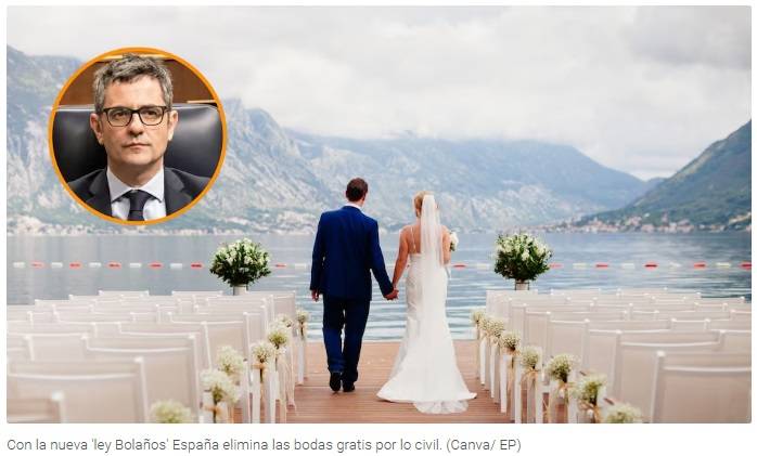 La Ley Bolaños acaba con la celebración de matrimonios civiles gratuitos