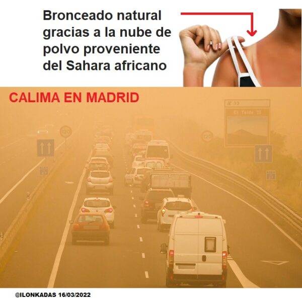 Calima marzo 2022 en España