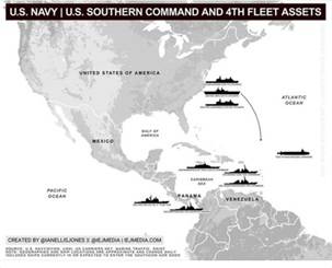 mapa del 26-08-2025  localización de los buques de la armada de EEUU