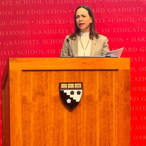 María Corina Machado presentó en Harvard los cuatro pilares de su plan educativo para Venezuela