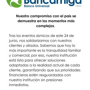 Nuestro compromiso en el país se demuestra en los momentos mas complejos.