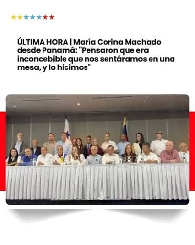 María Corina Machado reunida con la oposición en Panamá