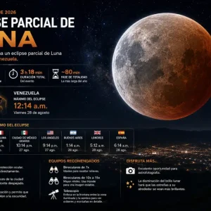 La NASA confirma eclipse parcial de Luna visible desde Venezuela este 28 de agosto