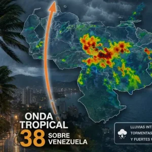 Inameh prevé lluvias y descargas eléctricas en Zulia y gran parte del país por la Onda Tropical 38