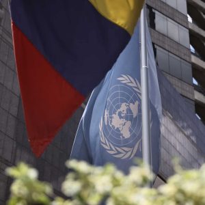 Protestaron ante la ONU en Caracas contra la presencia de Delcy Rodríguez en Nueva York (+Video)
